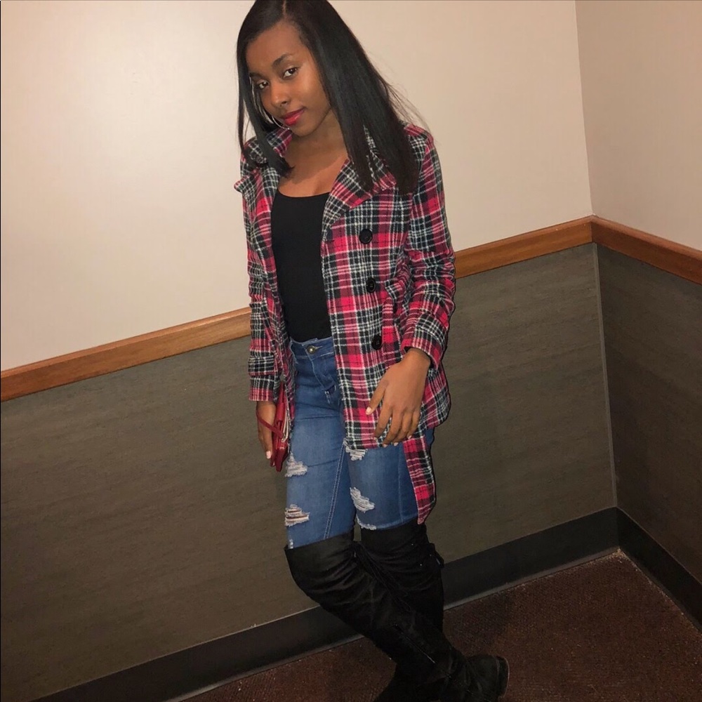 Red and Black Plaid Jacket